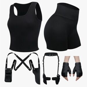 Women's Black Fitness Apparel Set